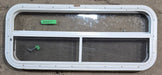 Used White Radius Opening Window : 35 1/2" W x 14 1/2" H x 1 1/2" D - Young Farts RV Parts