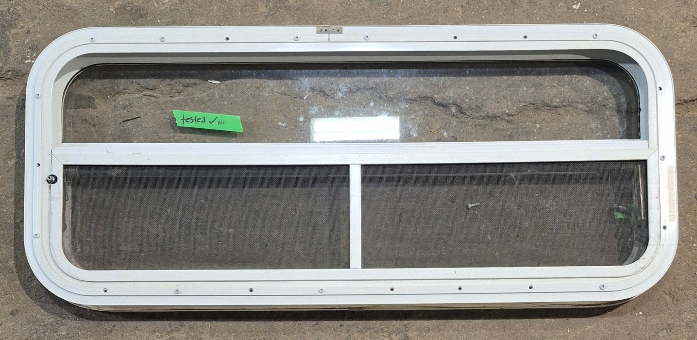 Used White Radius Opening Window : 35 1/2" W x 14 1/2" H x 1 1/2" D