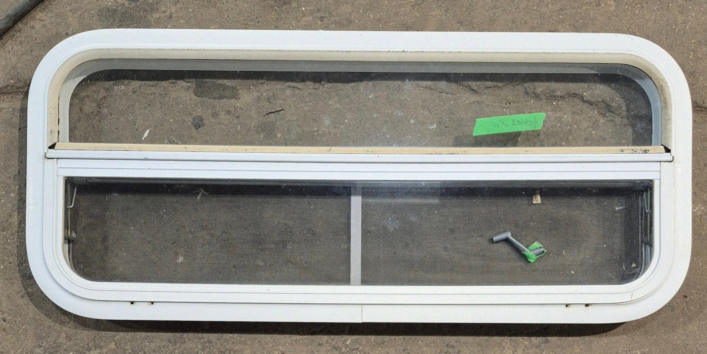 Used White Radius Opening Window : 35 1/2" W x 14 1/2" H x 1 1/2" D