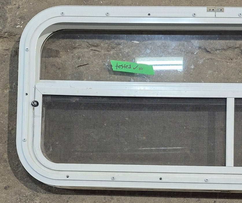 Used White Radius Opening Window : 35 1/2" W x 14 1/2" H x 1 1/2" D