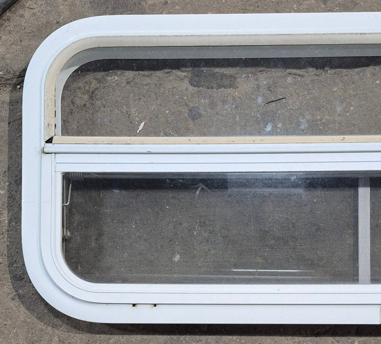 Used White Radius Opening Window : 35 1/2" W x 14 1/2" H x 1 1/2" D