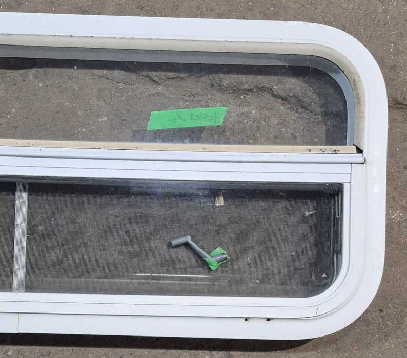 Used White Radius Opening Window : 35 1/2" W x 14 1/2" H x 1 1/2" D