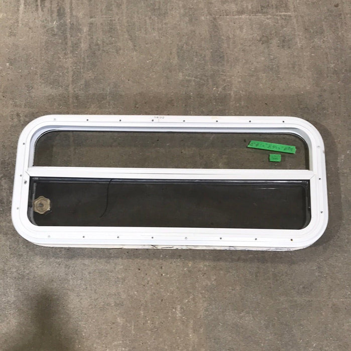 USED White Radius Opening Window : 35 1/2" W X 14 1/2" H X 1 1/4" D