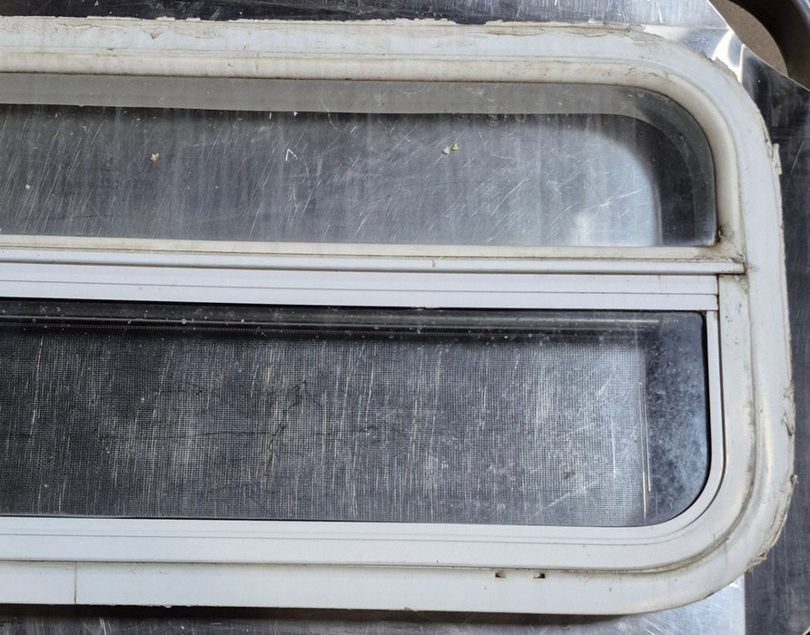 Used White Radius Opening Window : 35 1/2" W x 14 1/4" H x 1 1/4" D