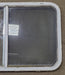 Used White Radius Opening Window : 35 1/2" W x 21 1/2" H x 1 1/4" D - Young Farts RV Parts