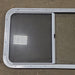 Used White Radius Opening Window : 35 1/2" W x 21 1/2" H x 1 1/4" D - Young Farts RV Parts
