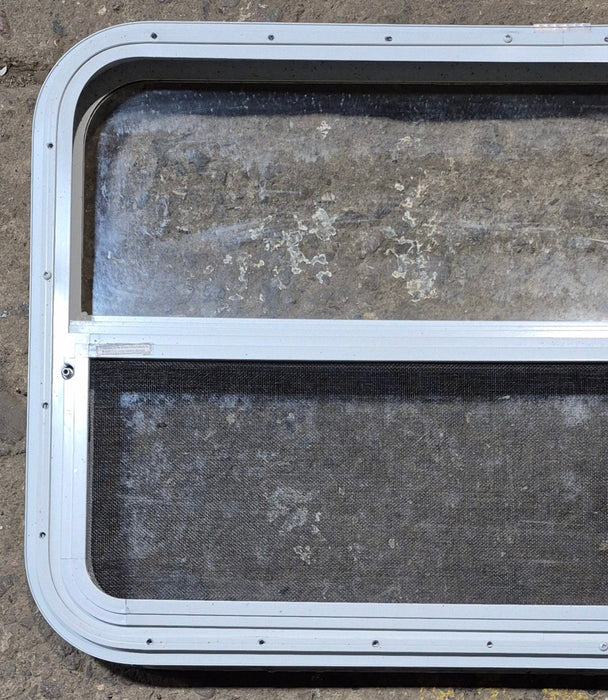 Used White Radius Opening Window : 35 1/2" W x 21 1/4" H x 1 1/8" D
