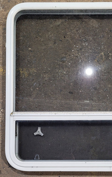 Used White Radius Opening Window : 35 1/2" W x 35 1/4" H x 1 3/4" D