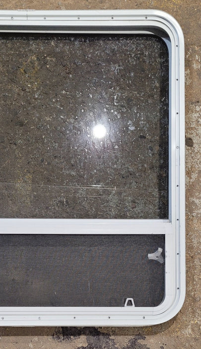 Used White Radius Opening Window : 35 1/2" W x 35 1/4" H x 1 3/4" D