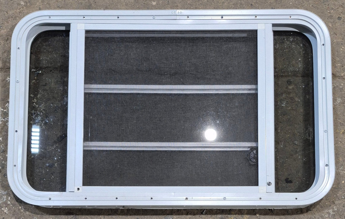Used White Radius Opening Window : 35 1/4" W x 21 1/4" H x 1 7/8" D