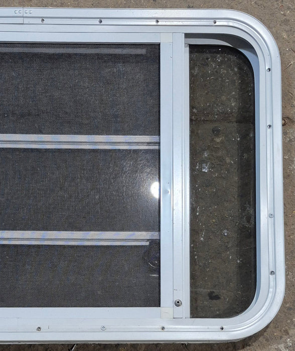 Used White Radius Opening Window : 35 1/4" W x 21 1/4" H x 1 7/8" D