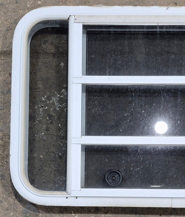 Used White Radius Opening Window : 35 1/4" W x 21 1/4" H x 1 7/8" D