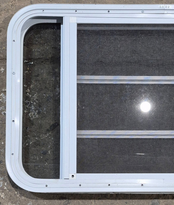 Used White Radius Opening Window : 35 1/4" W x 21 1/4" H x 1 7/8" D