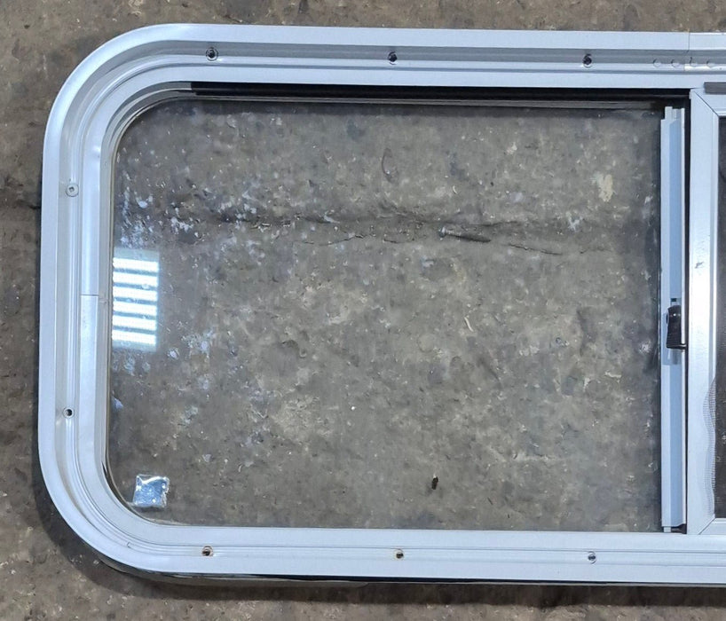 Used White Radius Opening Window : 36 1/4" W x 14 3/4" H x 1 3/4" D
