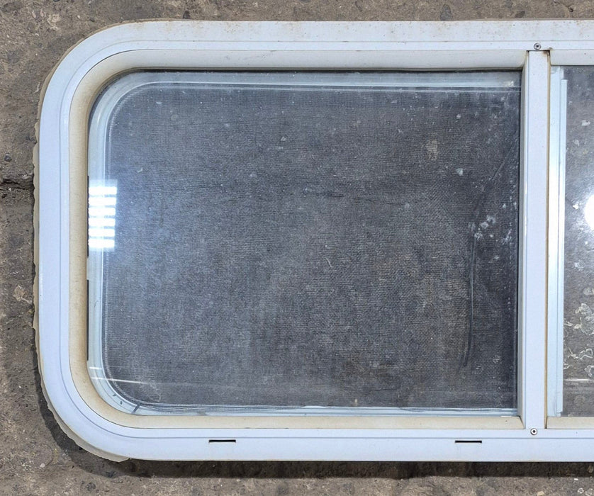Used White Radius Opening Window : 36 1/4" W x 14 3/4" H x 1 3/4" D