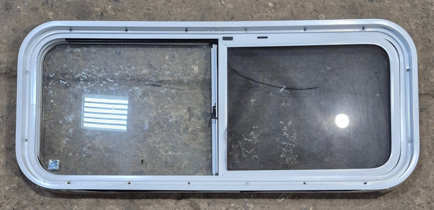 Used White Radius Opening Window : 36 1/4" W x 14 3/4" H x 1 3/4" D