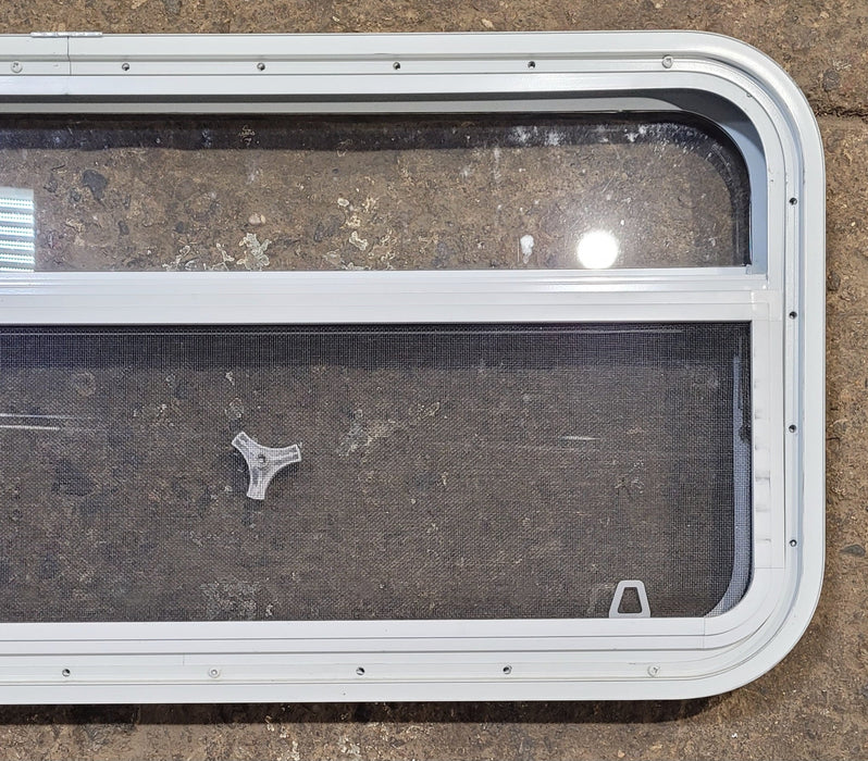 Used White Radius Opening Window : 41 1/4" W x 17 1/4" H x 1 3/4" D