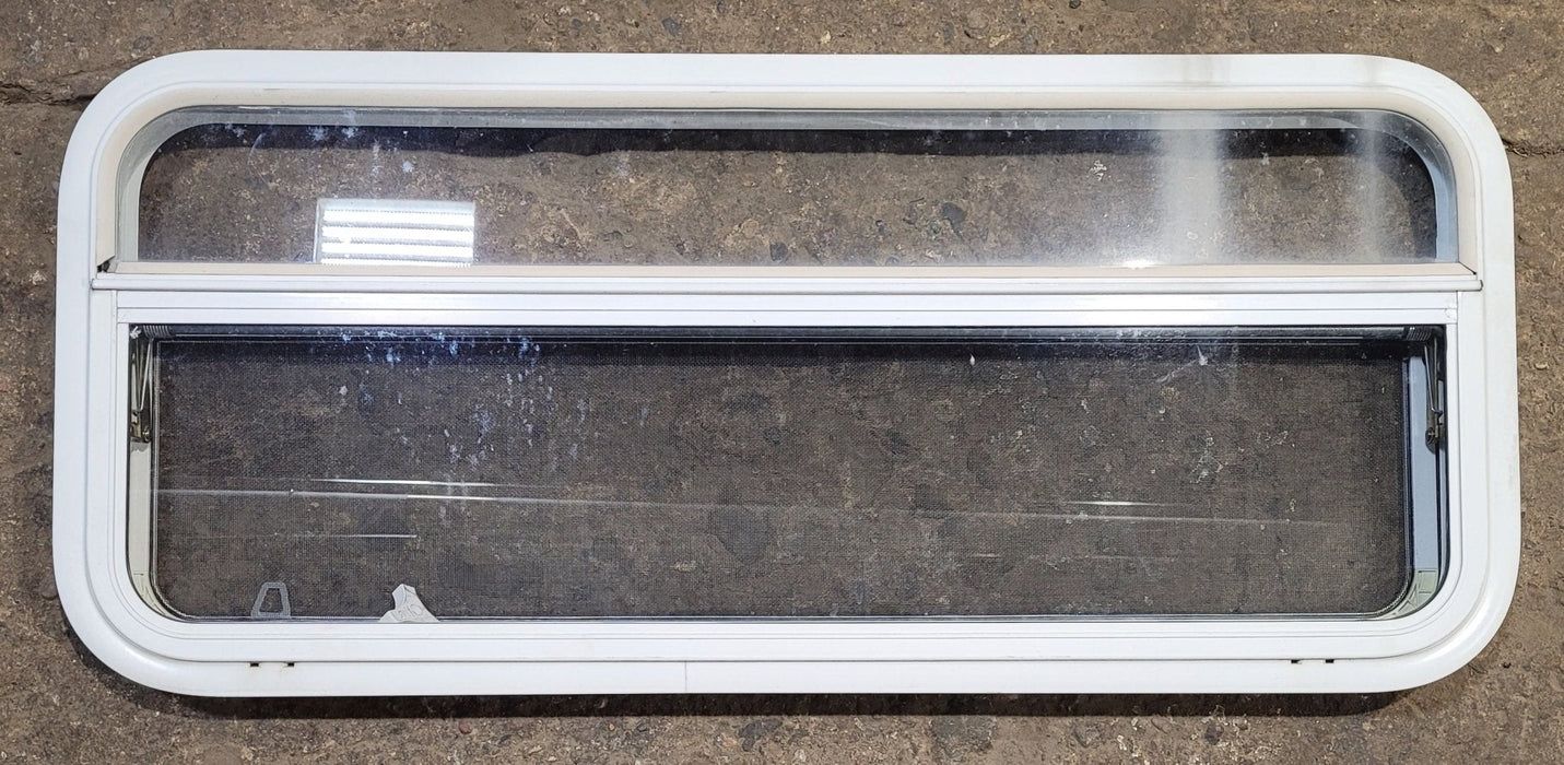 Used White Radius Opening Window : 41 1/4" W x 17 1/4" H x 1 3/4" D