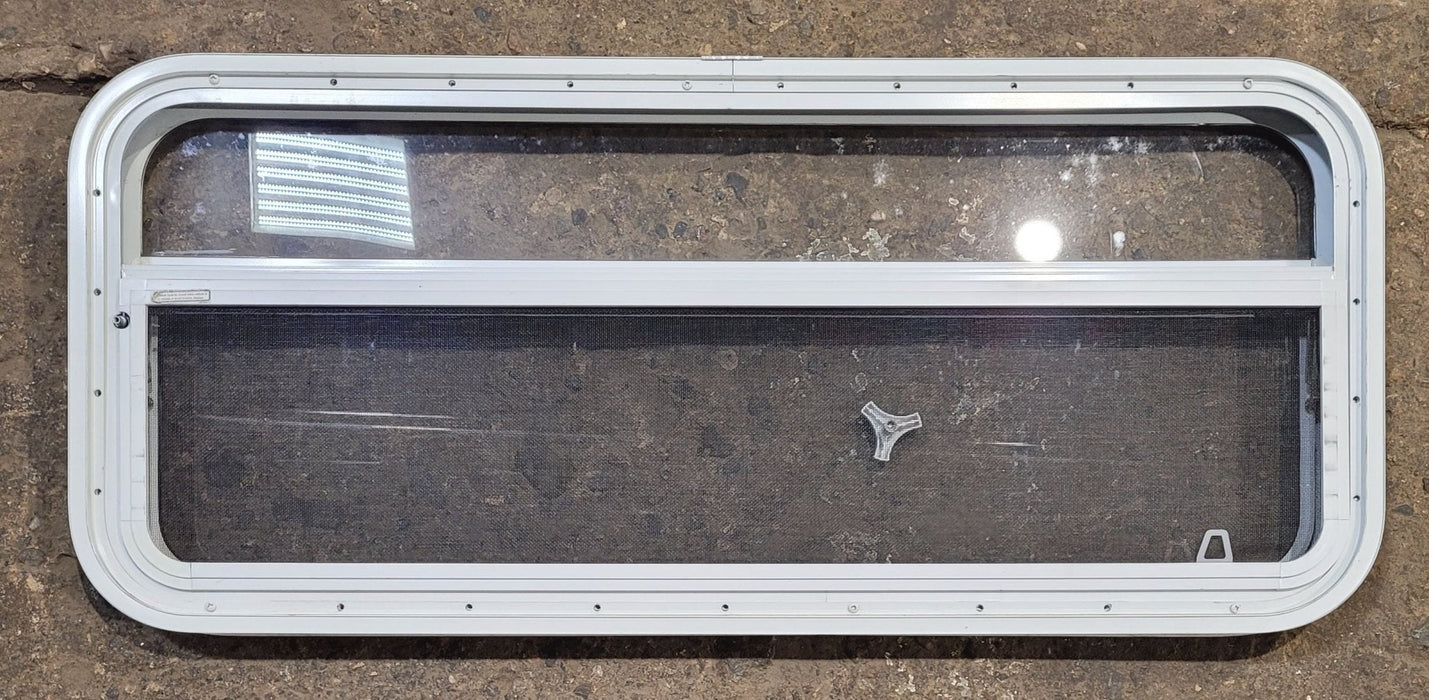 Used White Radius Opening Window : 41 1/4" W x 17 1/4" H x 1 3/4" D