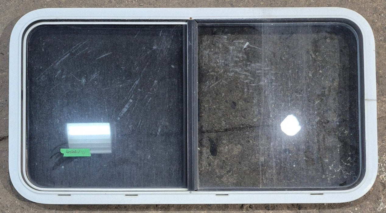 Used White Radius Opening Window : 41 1/4" W x 21 1/4" H x 1 3/4" D