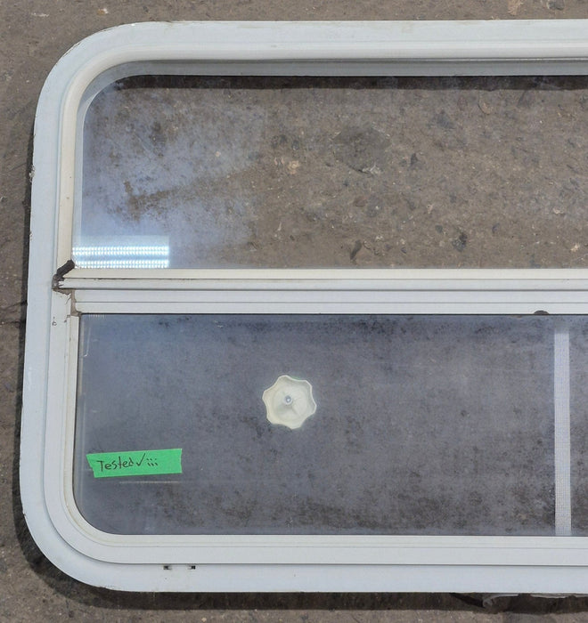 Used White Radius Opening Window : 41 1/4" W x 21 1/4" H x 1 3/4" D