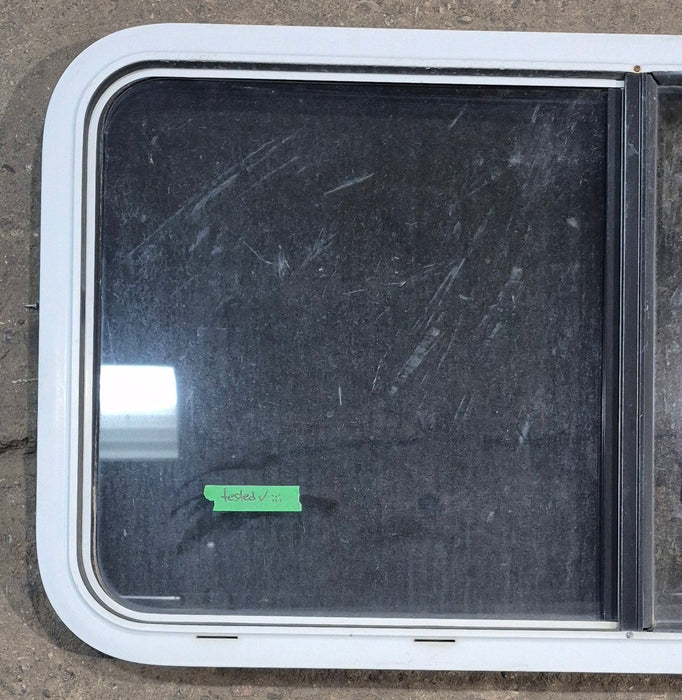 Used White Radius Opening Window : 41 1/4" W x 21 1/4" H x 1 3/4" D