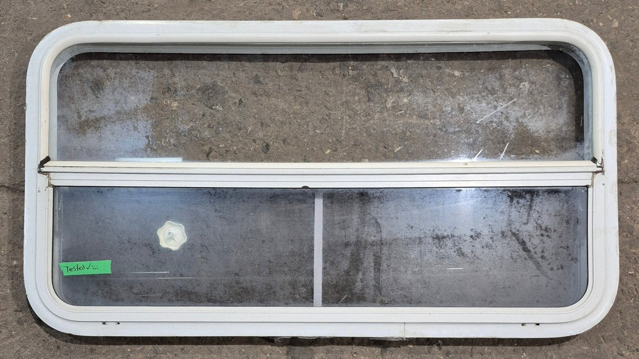 Used White Radius Opening Window : 41 1/4" W x 21 1/4" H x 1 3/4" D