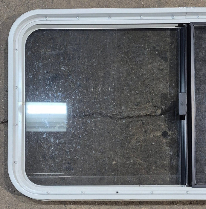 Used White Radius Opening Window : 41 1/4" W x 21 1/4" H x 1 3/4" D