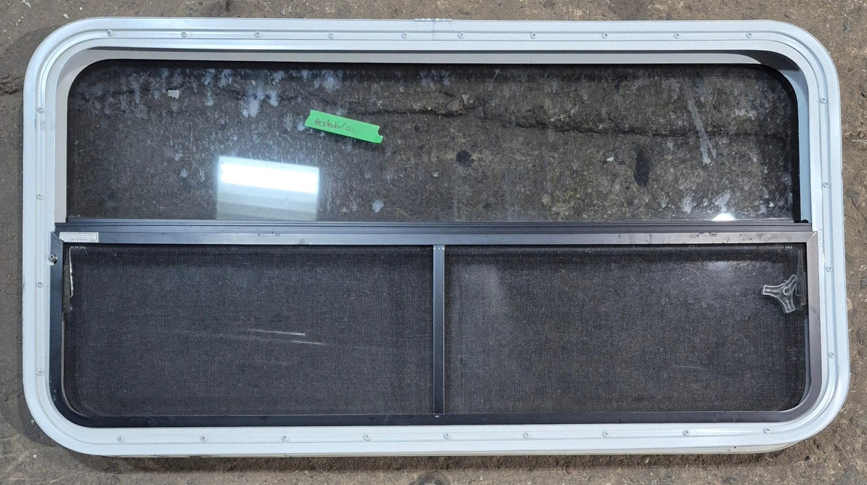 Used White Radius Opening Window : 41 1/4" W x 21 1/4" H x 1 3/4" D