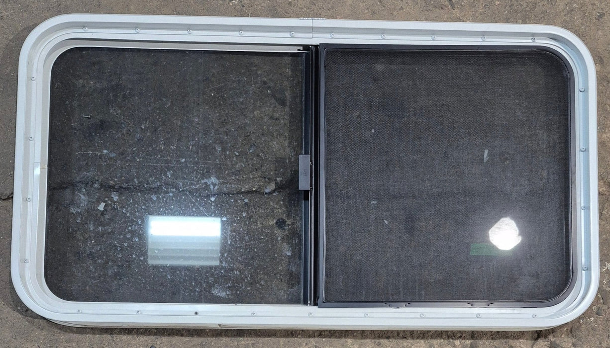 Used White Radius Opening Window : 41 1/4" W x 21 1/4" H x 1 3/4" D