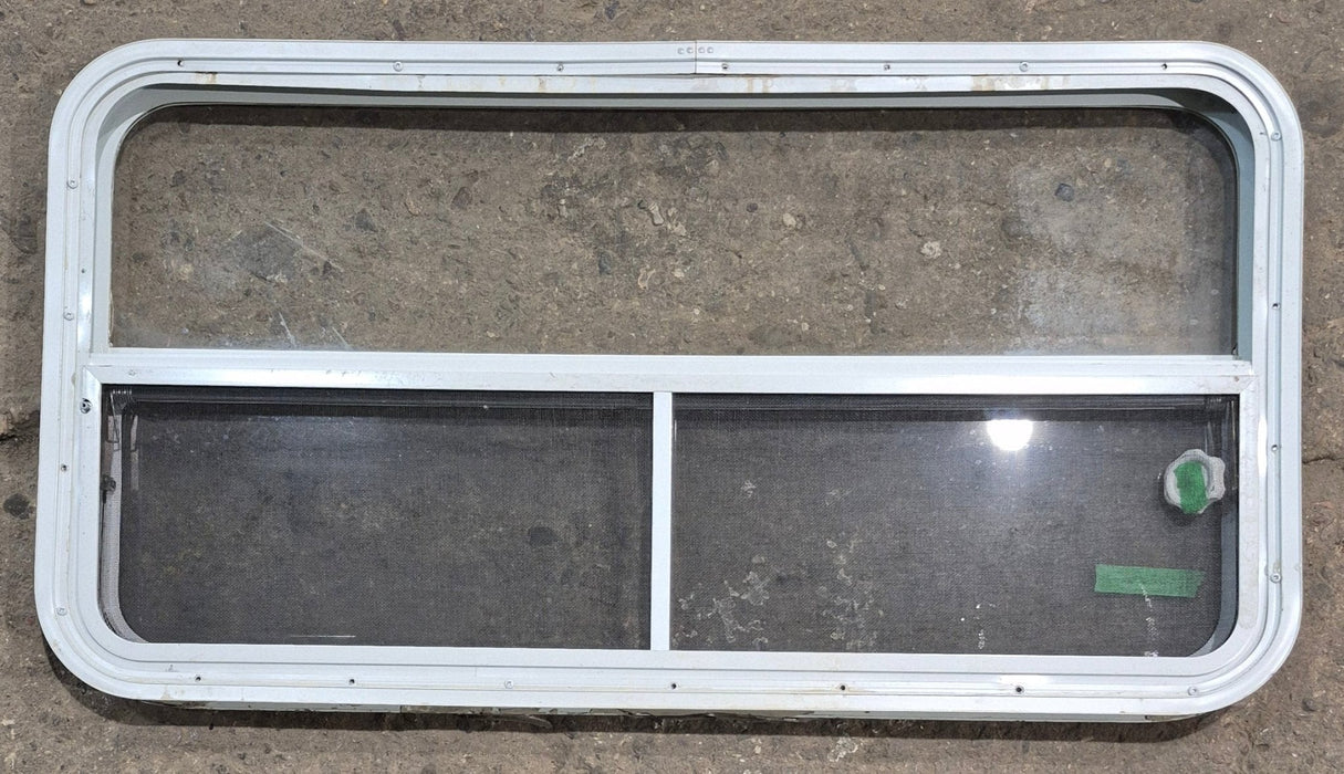 Used White Radius Opening Window : 41 1/4" W x 21 1/4" H x 1 3/4" D