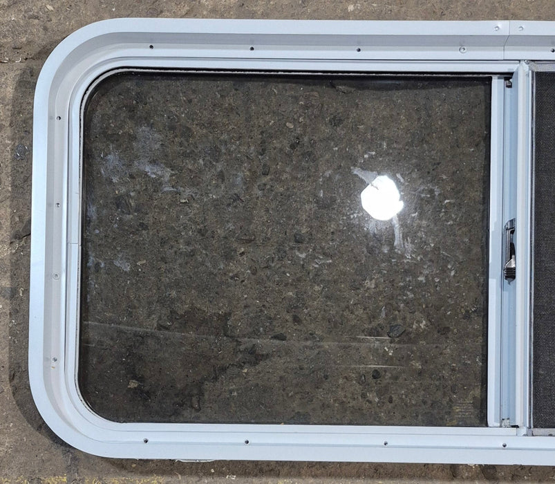 Used White Radius Opening Window : 42 1/4" W x 18 3/4" H x 1 7/8" D