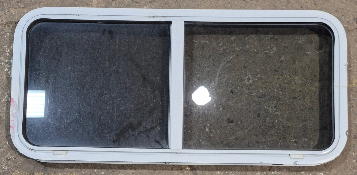 Used White Radius Opening Window : 42 1/4" W x 18 3/4" H x 1 7/8" D