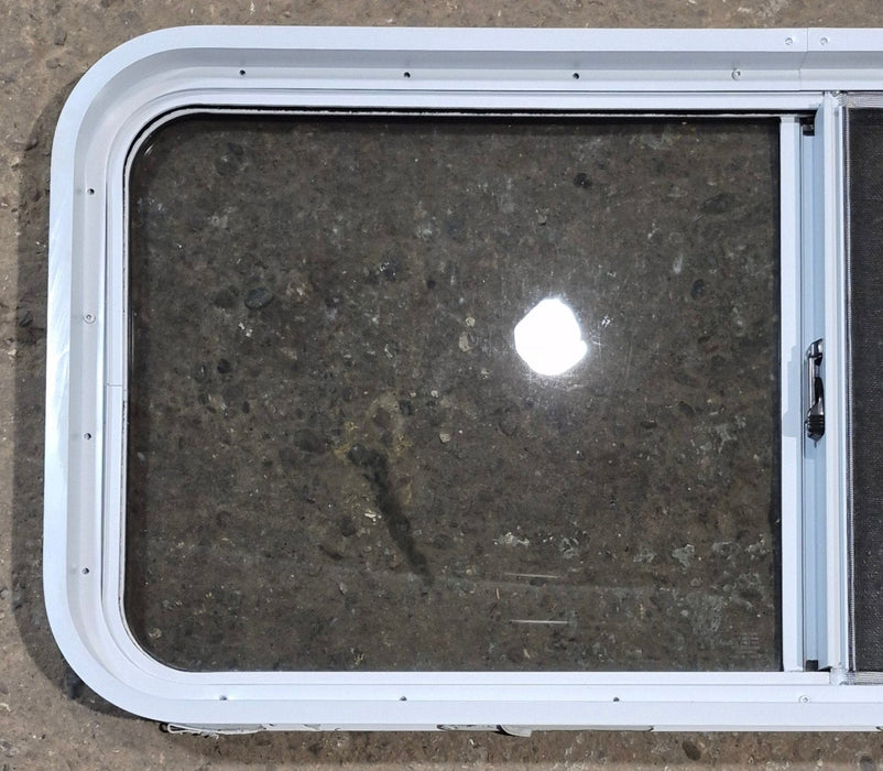 Used White Radius Opening Window : 42 1/4" W x 18 3/4" H x 1 7/8" D