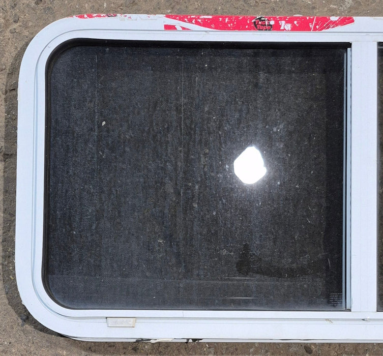 Used White Radius Opening Window : 42 1/4" W x 18 3/4" H x 1 7/8" D