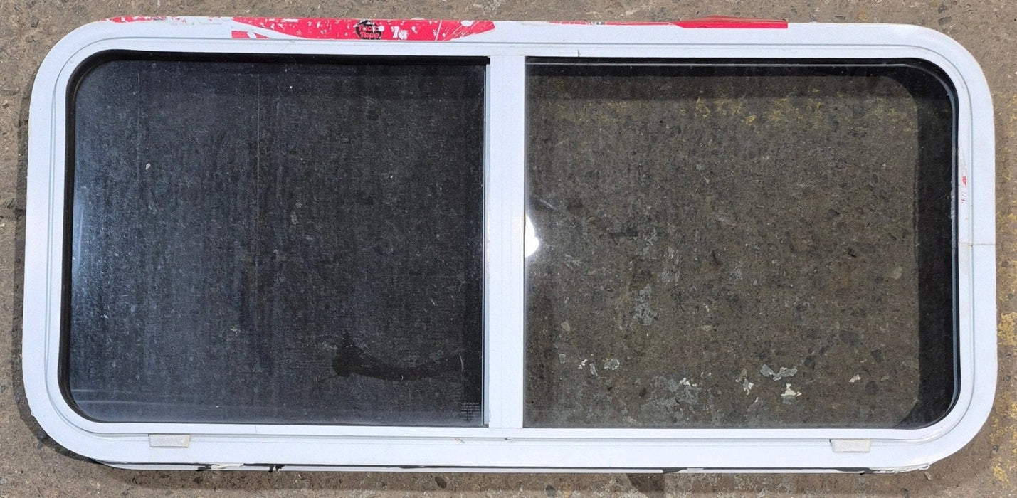 Used White Radius Opening Window : 42 1/4" W x 18 3/4" H x 1 7/8" D