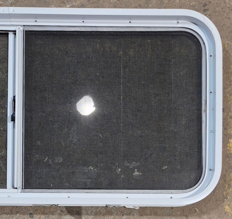 Used White Radius Opening Window : 42 1/4" W x 18 3/4" H x 1 7/8" D