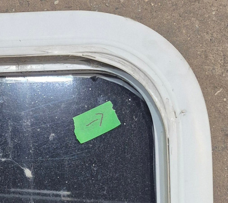 Used White Radius Opening Window : 45 1/2" W x 21 1/2" H x 1 7/8" D