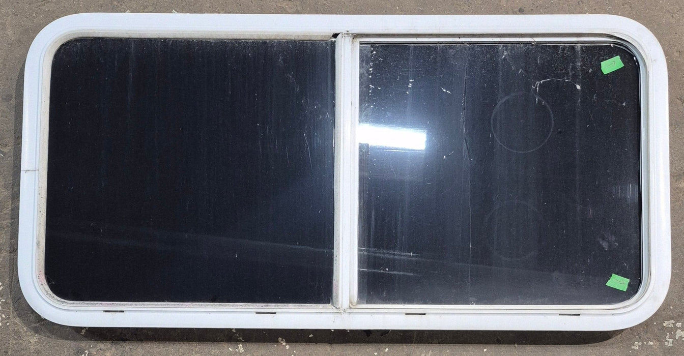 Used White Radius Opening Window : 45 1/2" W x 21 1/2" H x 1 7/8" D