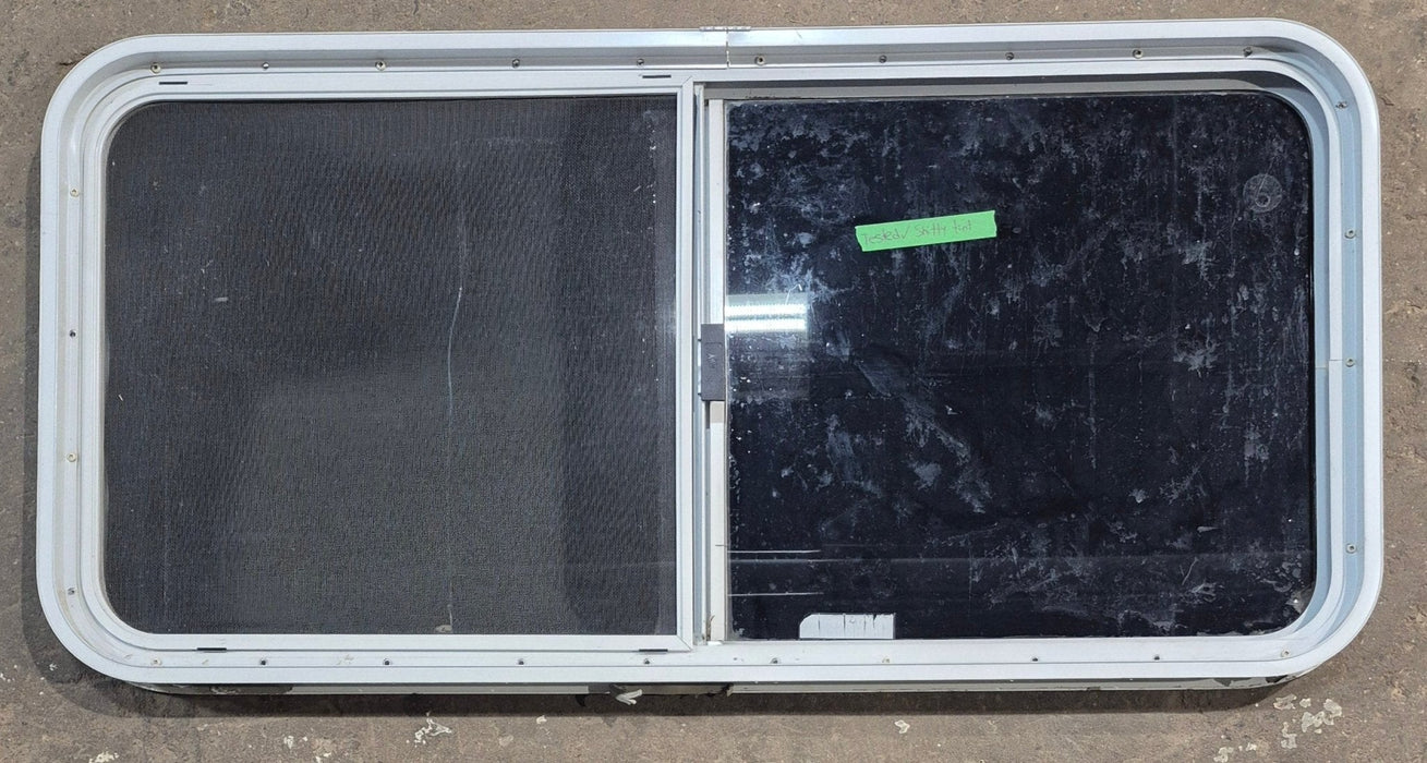 Used White Radius Opening Window : 45 1/2" W x 21 1/2" H x 1 7/8" D