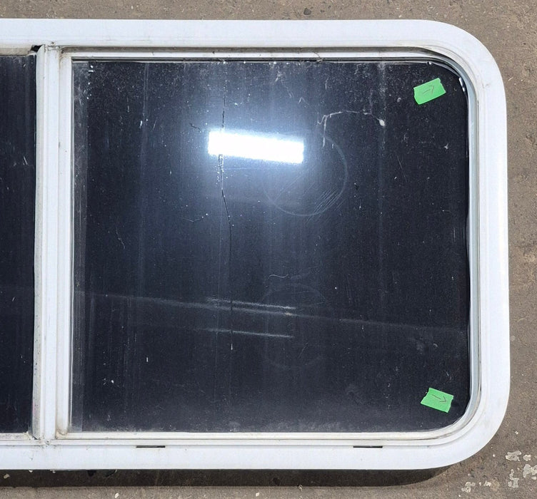 Used White Radius Opening Window : 45 1/2" W x 21 1/2" H x 1 7/8" D
