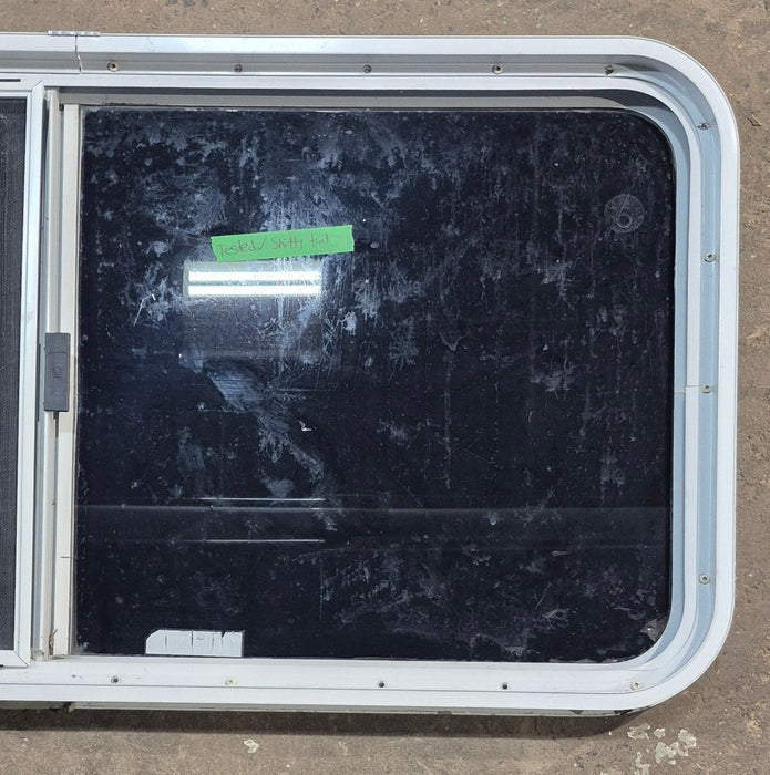 Used White Radius Opening Window : 45 1/2" W x 21 1/2" H x 1 7/8" D
