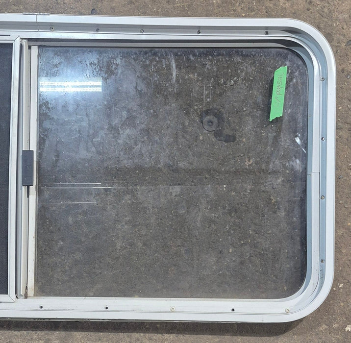 Used White Radius Opening Window : 45 1/2" W x 21 1/4" H x 1 3/4" D