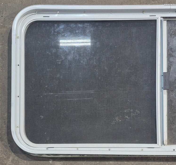 Used White Radius Opening Window : 45 1/2" W x 21 1/4" H x 1 3/4" D
