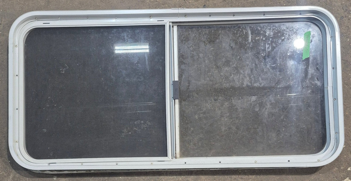 Used White Radius Opening Window : 45 1/2" W x 21 1/4" H x 1 3/4" D