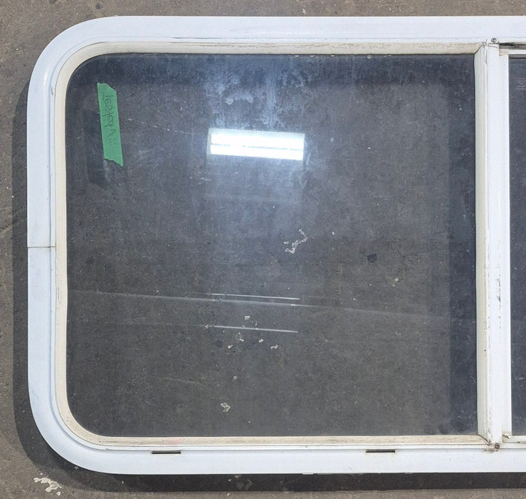 Used White Radius Opening Window : 45 1/2" W x 21 1/4" H x 1 3/4" D