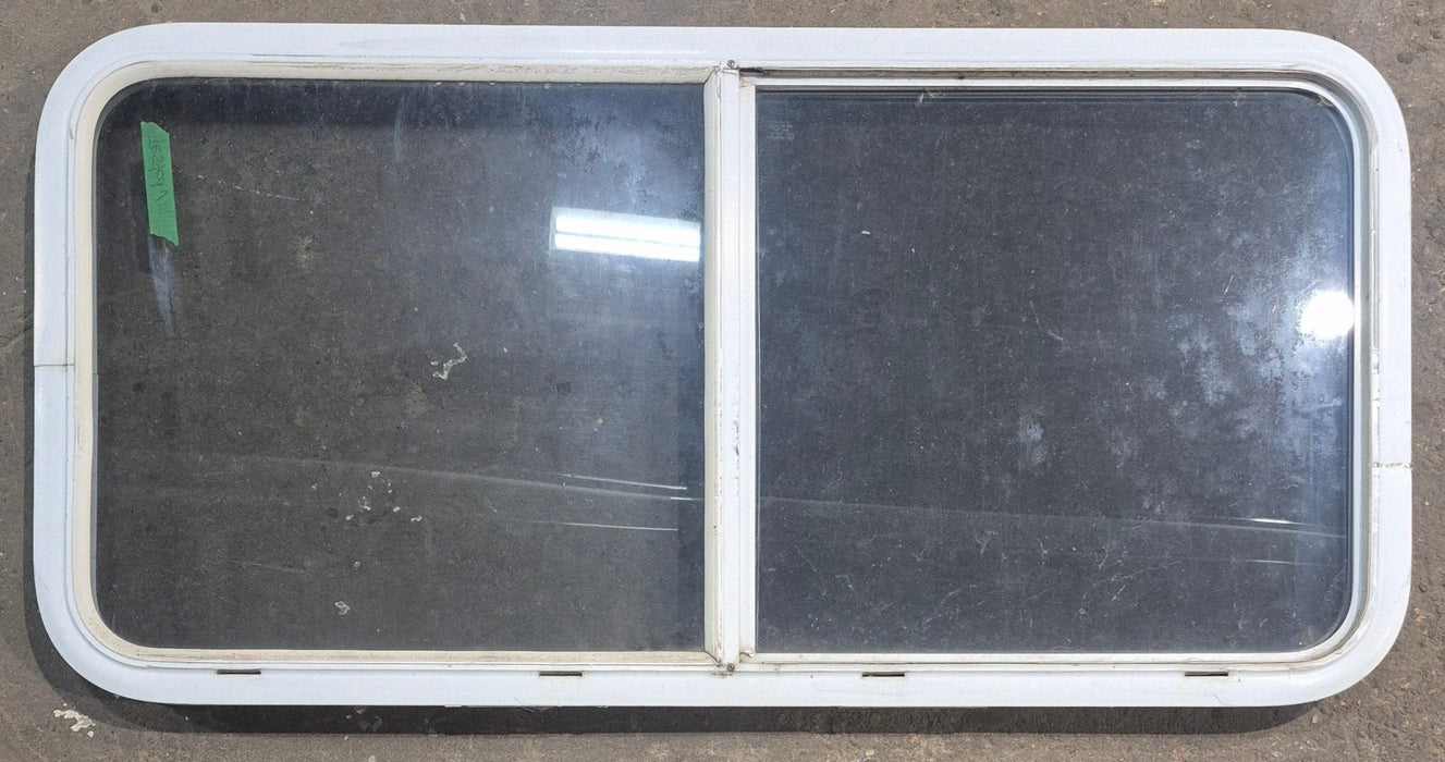Used White Radius Opening Window : 45 1/2" W x 21 1/4" H x 1 3/4" D