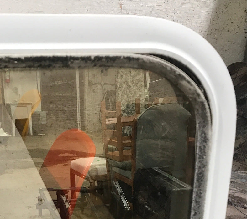 Used White Radius Opening Window : 45 1/2" W x 35 1/2" H x 2" D