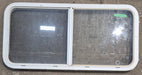 Used White Radius Opening Window : 45 1/4" W x 21 1/2" H x 1 5/8" D - Young Farts RV Parts