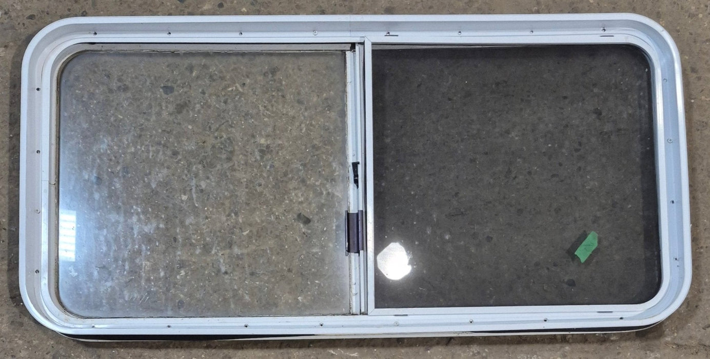 Used White Radius Opening Window : 45 1/4" W x 21 1/2" H x 1 7/8" D